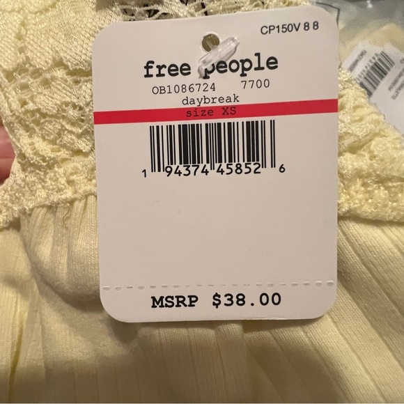 NWT $38 Free People Teegan Bralette Yellow XS S M Longline Soft Bra Daybreak - Picture 9 of 11